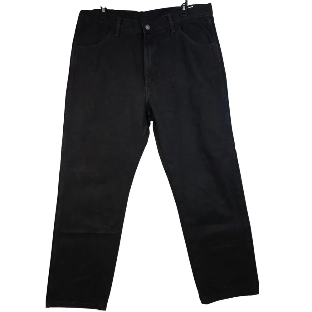 Rustler Mens Regular Straight Leg Jeans 38X30 Black Denim Whimsygoth Western